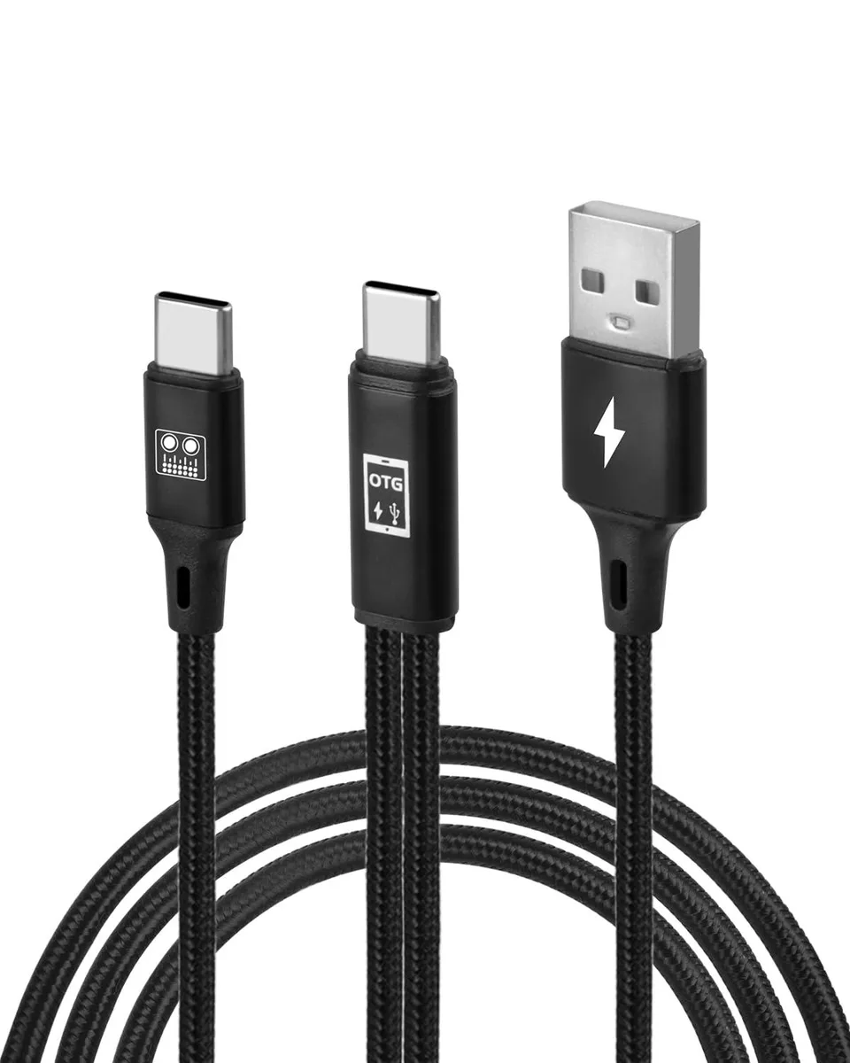 Werleo Werleo USB-C OTG Sound Card Cable with USB-A 10W Charging, Black — product photo