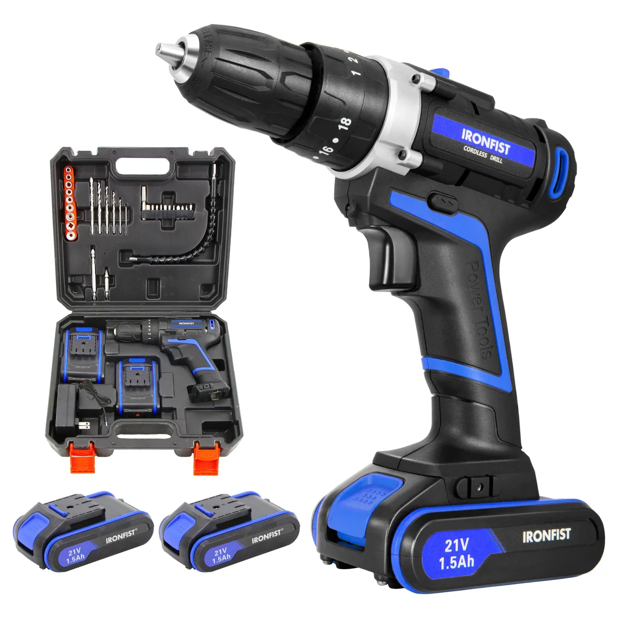 KEHIPI KEHIPI Cordless Impact Driver 45Nm 21V 2 Batteries 3/8" Chuck — product photo