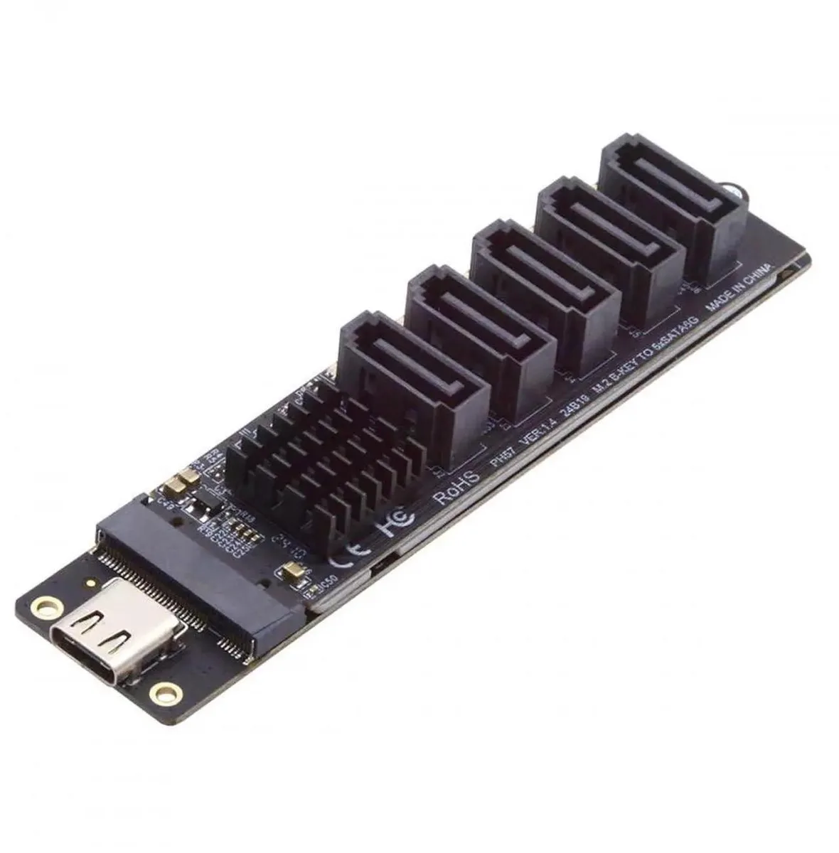 Vszerda Vszerda 10Gbps USB-C to NGFF Key B+M SATA 6Gbps 5 Ports Adapter JMB575 JMS580 — product photo
