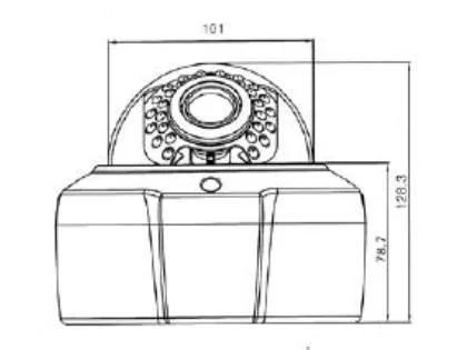 White vandal dome IP camera with vari-focal lens and IR LED ring