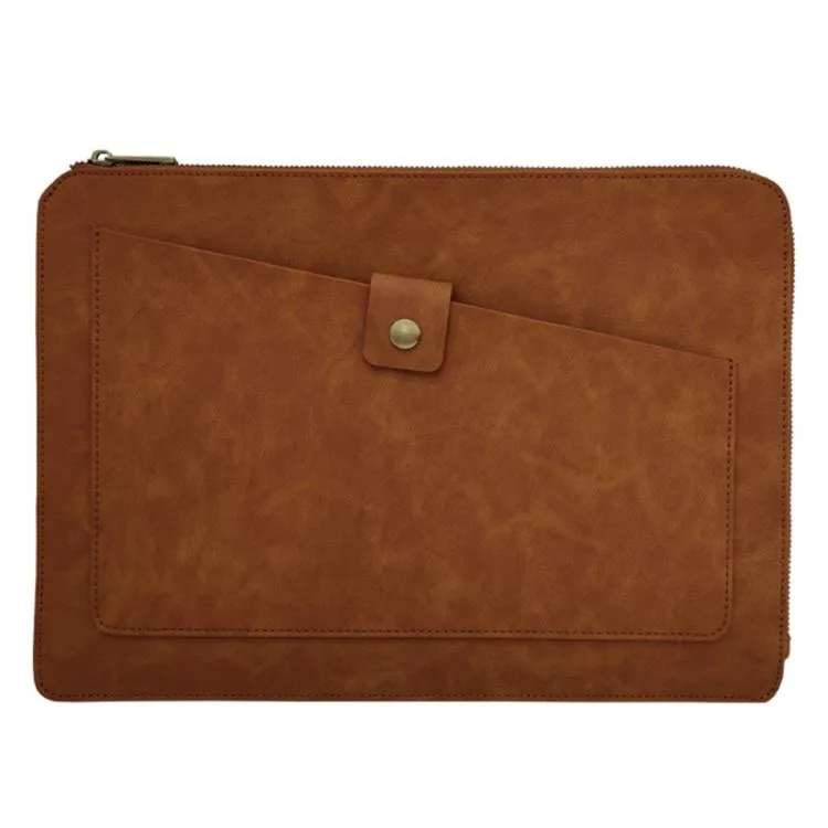 allentian allentian leather laptop bag 13.3 inch brown — product photo