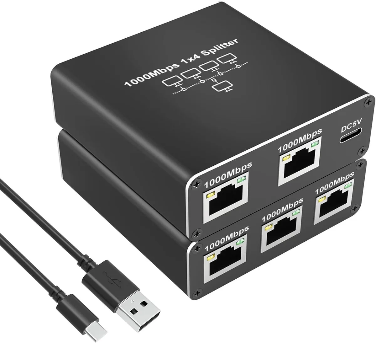 WRIARICH WRIARICH OZHW5 1 to 4 Gigabit Ethernet Splitter network connector — product photo