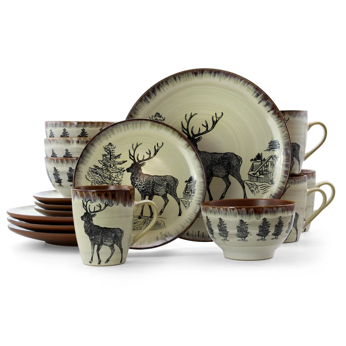 Elama Elama EL-MAJESTICELK16 16 Piece Stoneware Dinnerware Set — product photo