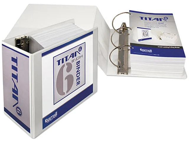Samsill Samsill 16427 Nonstick D-Ring View Binder 6" Capacity White — product photo