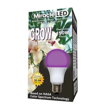 Frosted A21 LED grow bulb with red blue spectrum