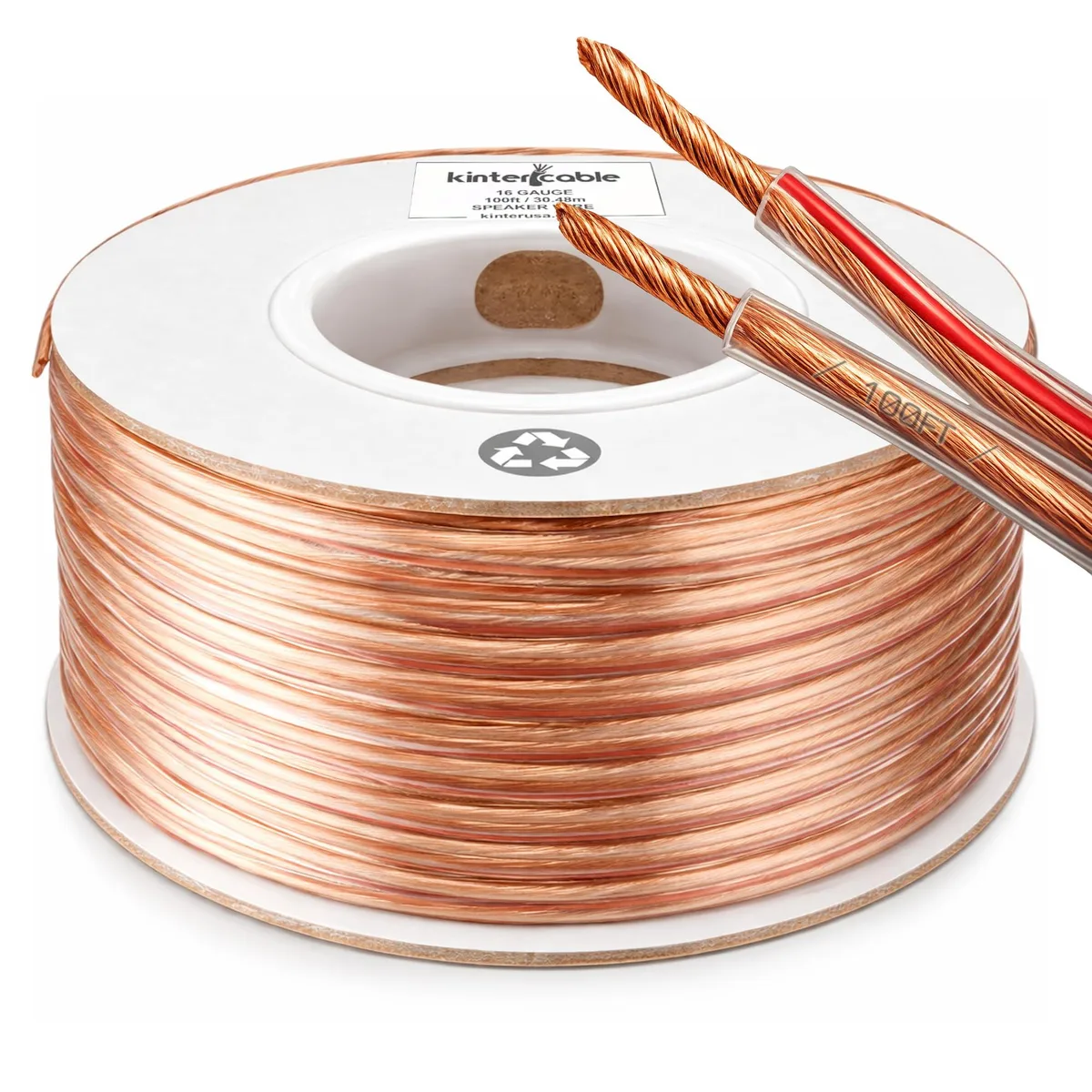 Kinter KWIRE16 16-Gauge Speaker Wire 100ft Red — product photo