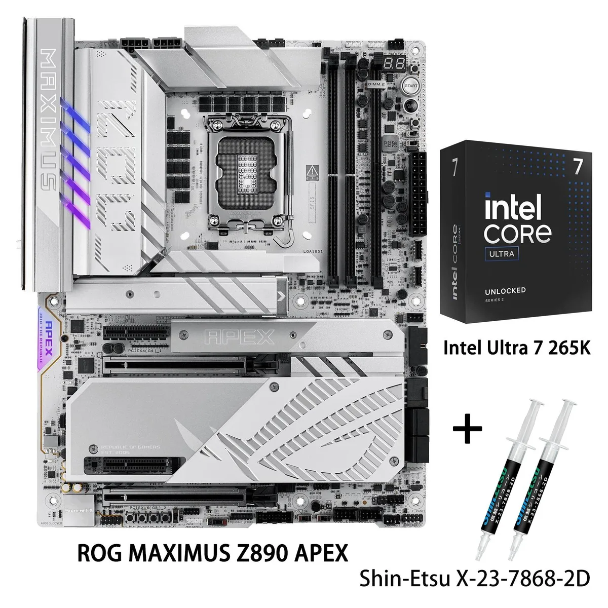 ASUS ASUS ROG MAXIMUS Z890 APEX Intel motherboard &amp; Core Ultra 7 265K CPU Combo — product photo