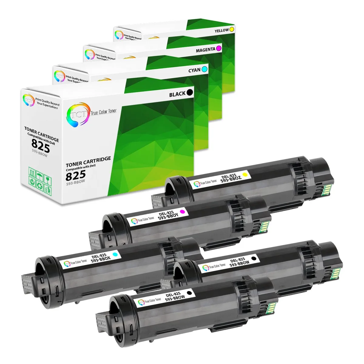 True Color Toner True Color Toner 825 5-pack toner cartridge 4 colors 3000/2500 pages — product photo