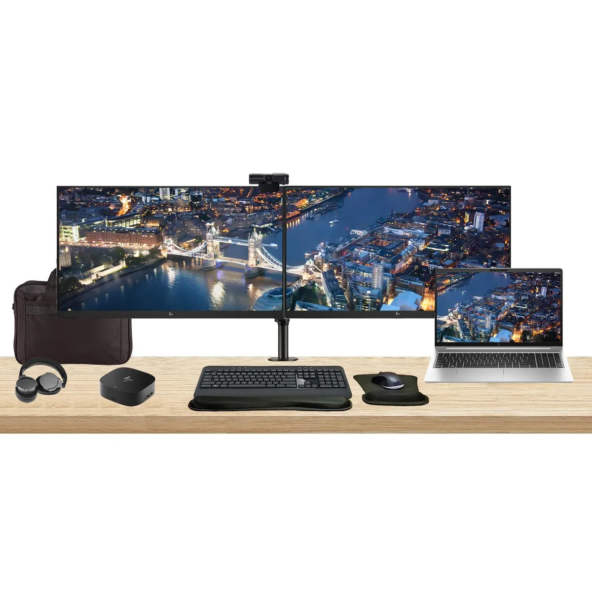 HP HP EliteBook 650 G10 15.6" Touchscreen i7-1365U 16GB 512GB Bundle with 2 x 27" Monitors, Dock, Peripherals — product photo