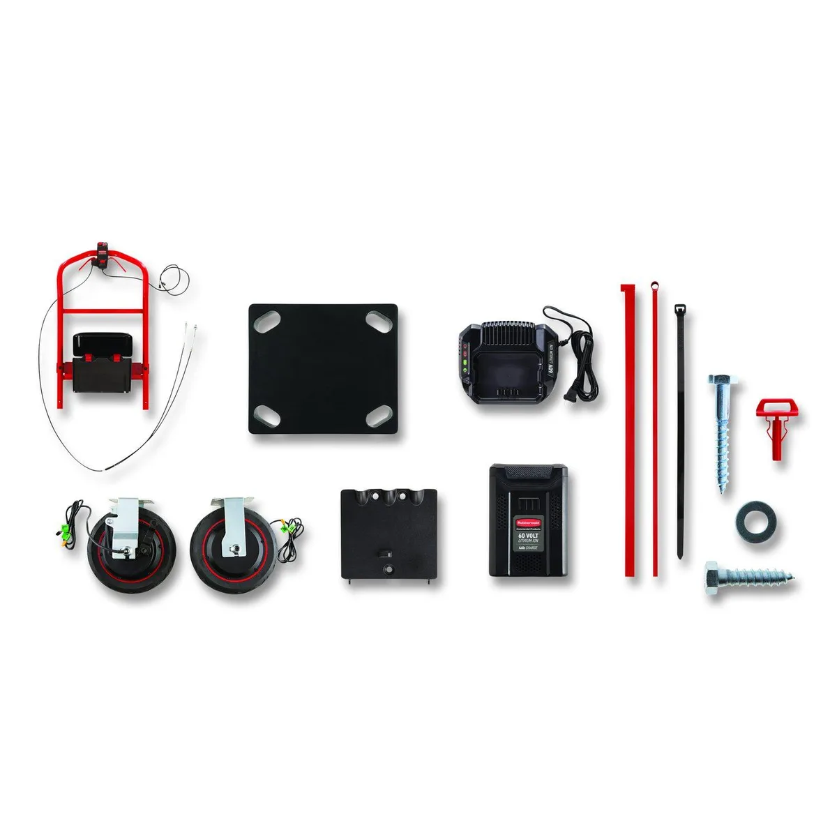 Rubbermaid Rubbermaid Motorized Kit for 30" x 60" Platform Trucks 60 V Lithium-Ion Battery .5 to 3 mph Black/Red 2173661 — product photo