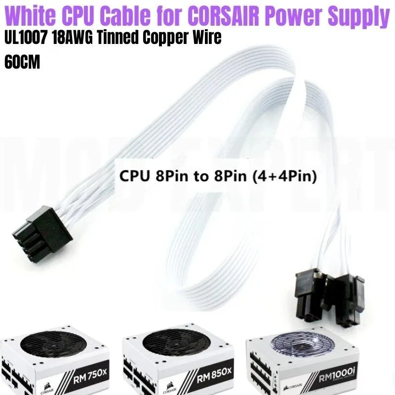 YEPLOOK YEPLOOK CPU Power Cable 8Pin to 4+4Pin EPS 12V 18AWG 60cm — product photo