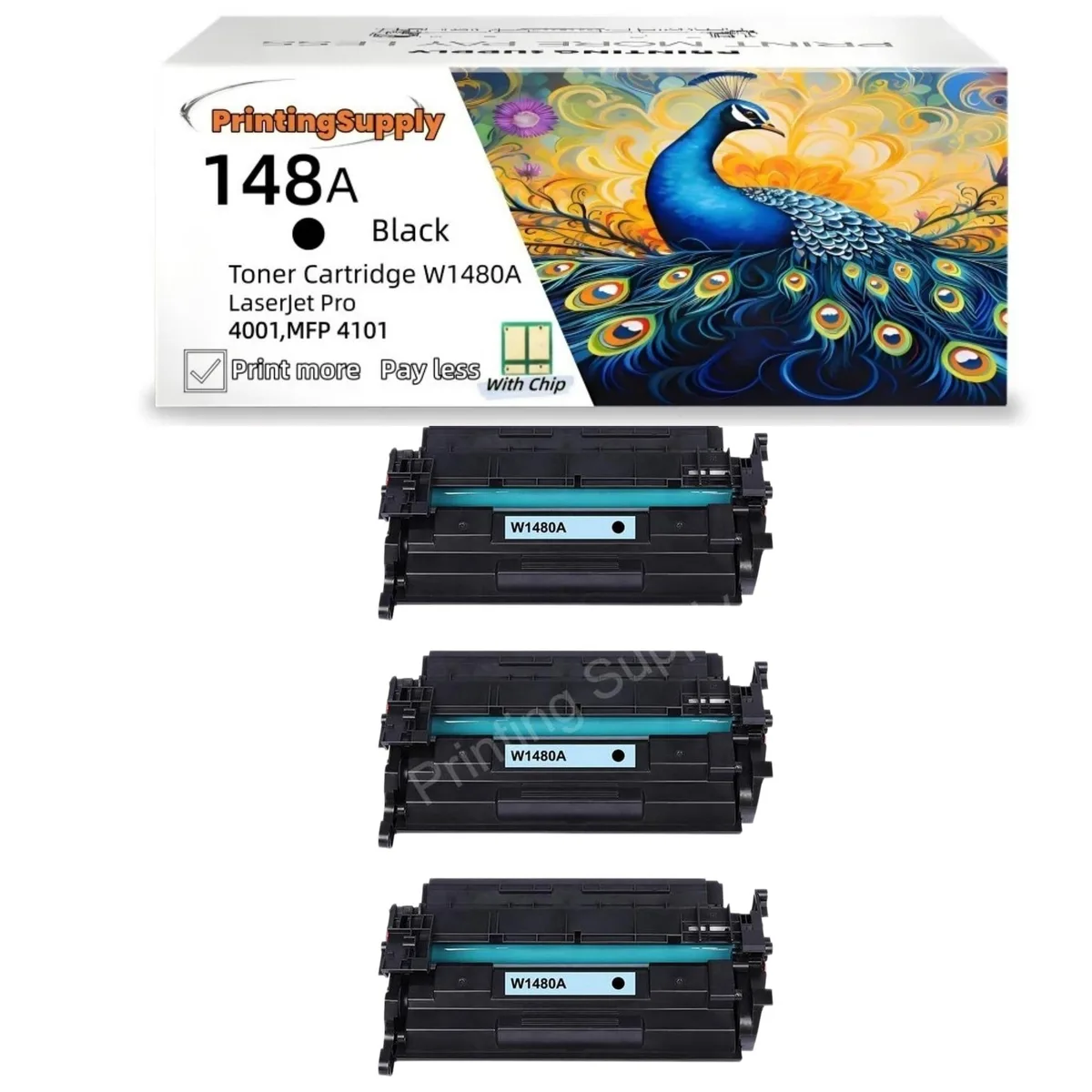 Ninestar Technology Ninestar Technology W1480A 3-Pack Black Toner Cartridge — product photo