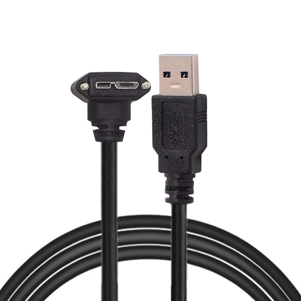 Fervit Fervit USB 3.0 Micro B 90° Screw Mount Cable 3m — product photo