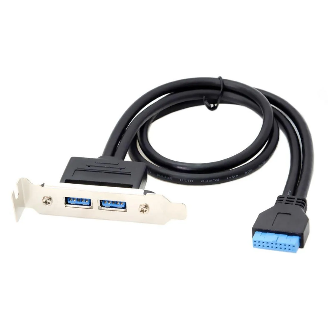 LORDWORLD LORDWORLD USB 3.0 19/20Pin to 2 Female 50cm 80mm Bracket — product photo