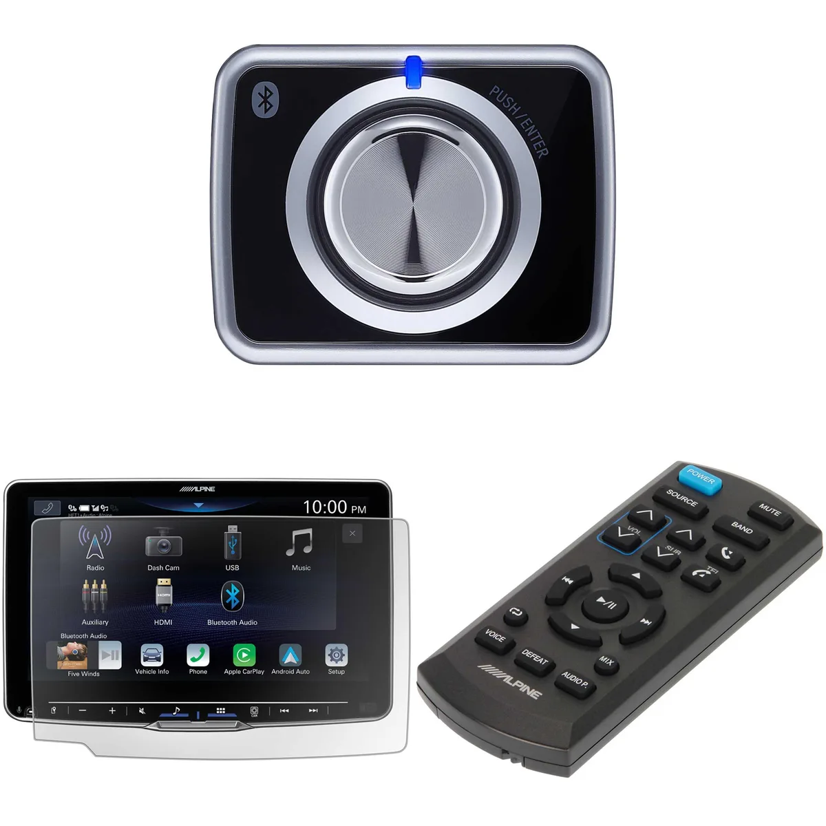 Alpine Alpine Halo iLX-F509 Bundle: RUX-H02 Bass Knob, KAE-HF9DA Screen Protector &amp; RUE-4360 Remote — product photo