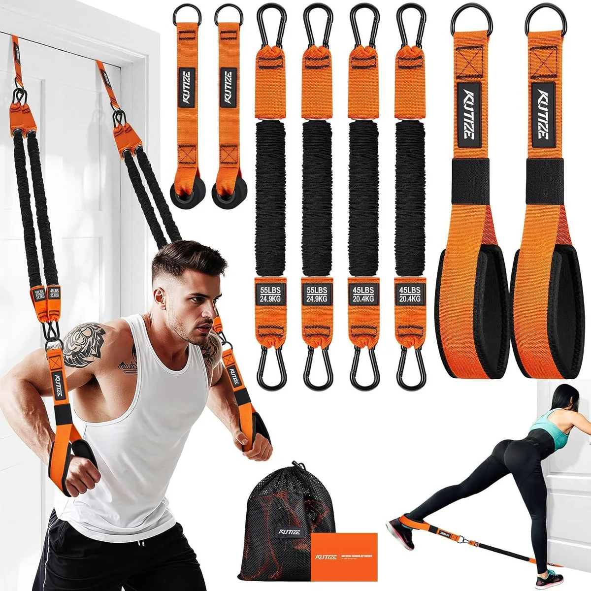 TAURKENAM TAURKENAM Resistance Bands Set with Handles Door Anchor 39 weight training — product photo