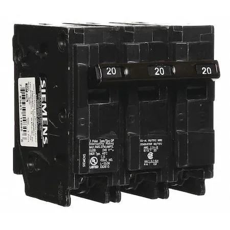 SIEMENS SIEMENS Q320 Miniature Circuit Breaker 20A 3 Pole 240V AC 10kA — product photo