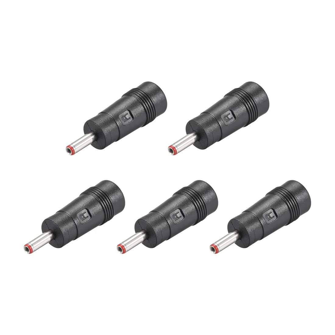 Unique-Bargains Unique-Bargains 5pcs DC Power Adapter 3.5mm x 1.35mm Male to 5.5mm x 2.5mm Female Red — product photo