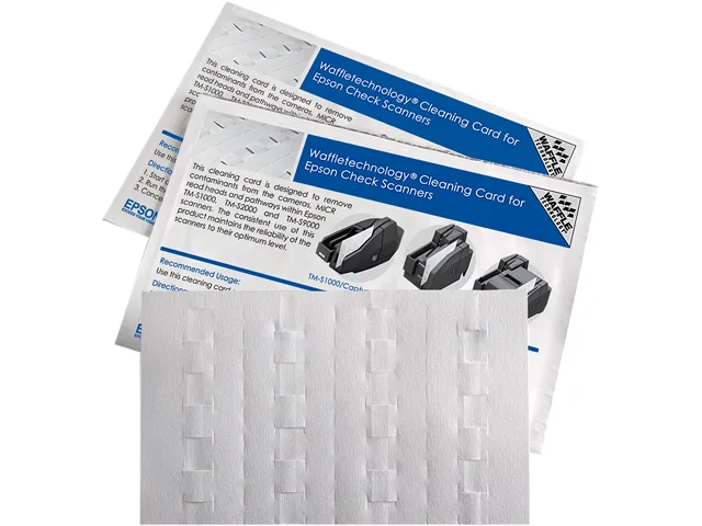 White rectangular cleaning cards in a box of 15