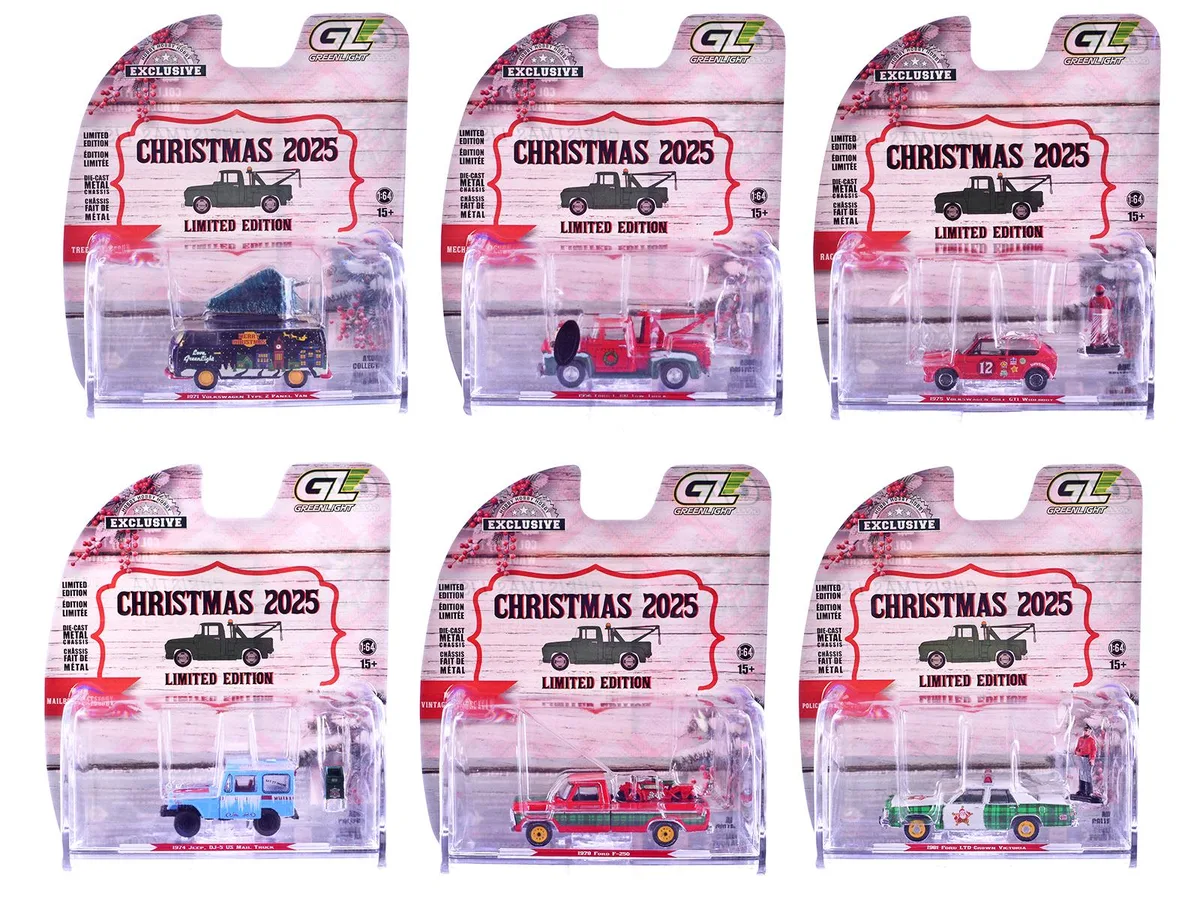 GREENLIGHT GREENLIGHT Christmas 2025 Limited Edition 6-Car 1/64 Diecast Set — product photo