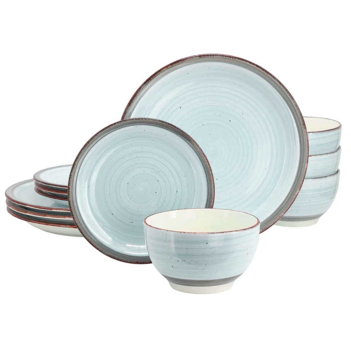 Gibson Home Gibson Home 510122522M 12 Piece Ceramic Dinnerware Set Light Blue — product photo