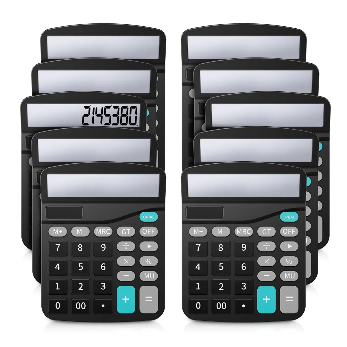Ten desktop calculators with large LCD displays and big buttons