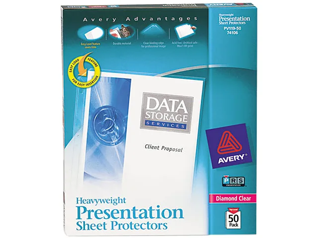 Avery Avery 74106 Heavyweight Sheet Protectors Clear 8.5 x 11 50 Pack — product photo