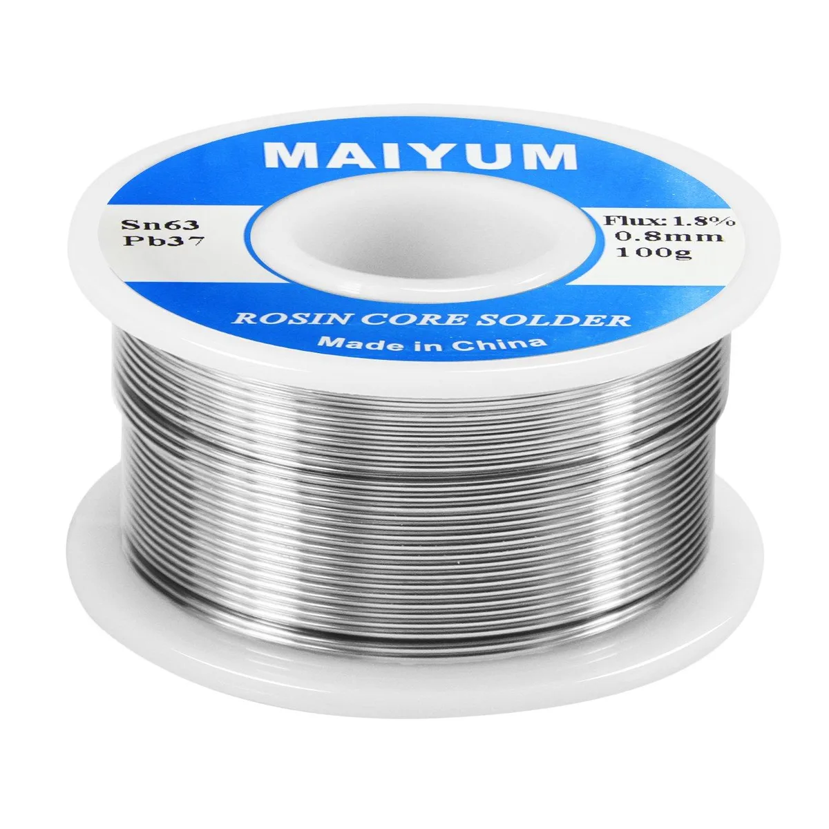  63-37 Tin Lead Rosin Core Solder Wire 0.8mm 100g — product photo