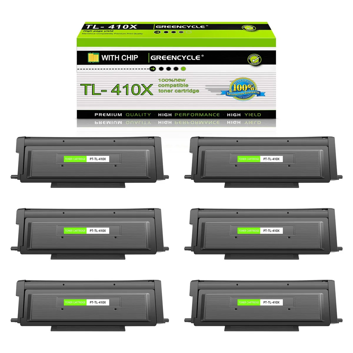 GREENCYCLE GREENCYCLE TL-410X 6-Pack Black Toner Cartridge — product photo