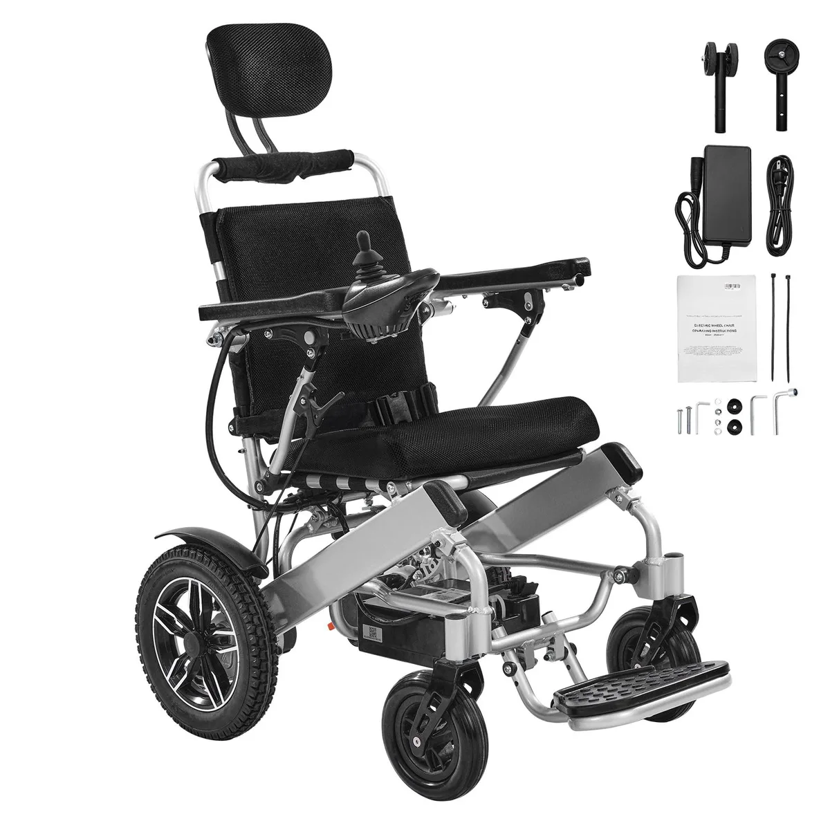 VEVOR VEVOR JRWD6012 Electric Wheelchair 300lbs 13-Mile Range Flash Silver Home Health Care — product photo