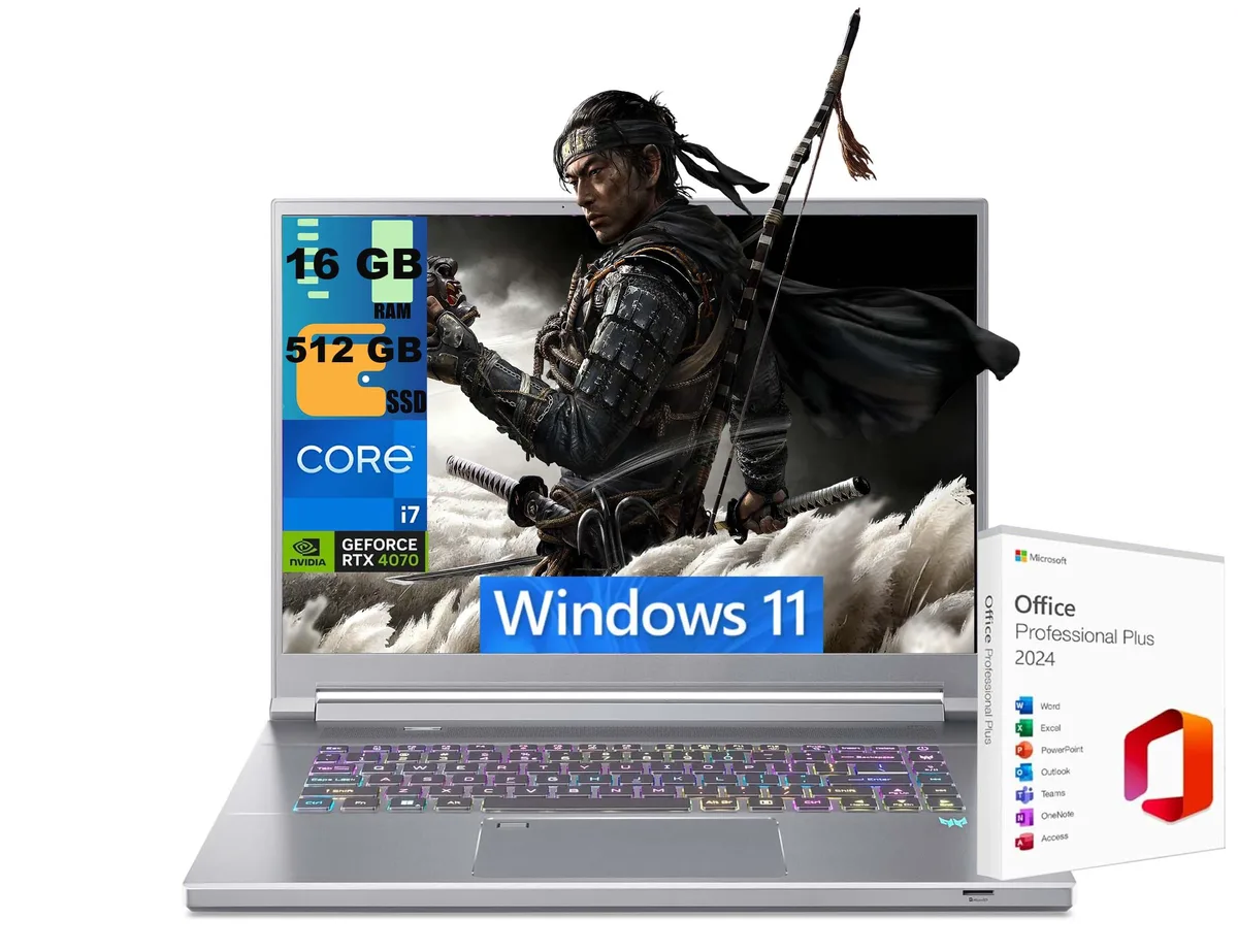 Acer America Acer Predator Triton 16 gaming laptop i7-13700H RTX 4070 8GB 16GB 512GB 16 240Hz Silver — product photo