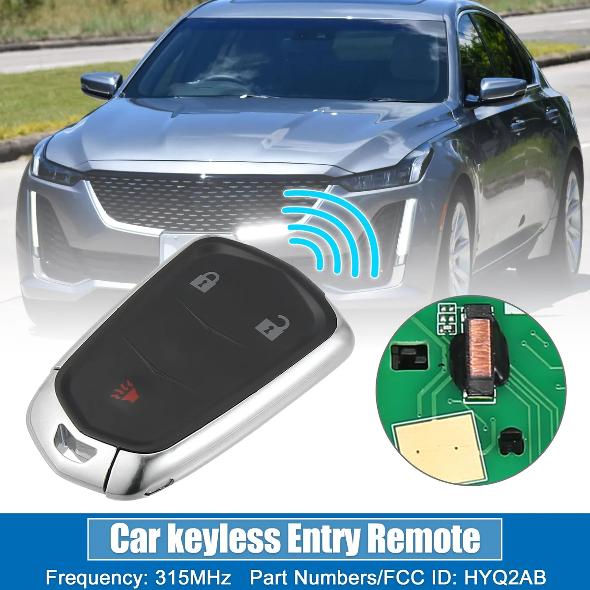 Unique-Bargains Unique-Bargains 3-Button Proximity Key Fob HYQ2AB 315MHz Cadillac SRX 2015-2016 — product photo