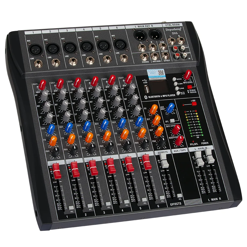 DEPUSHENG DEPUSHENG DX6 6-Channel DJ Mixer black — product photo