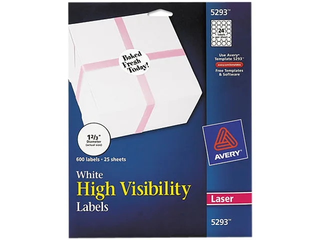 Avery Avery 5293 High-Visibility Labels 1-2/3" 600 Count — product photo