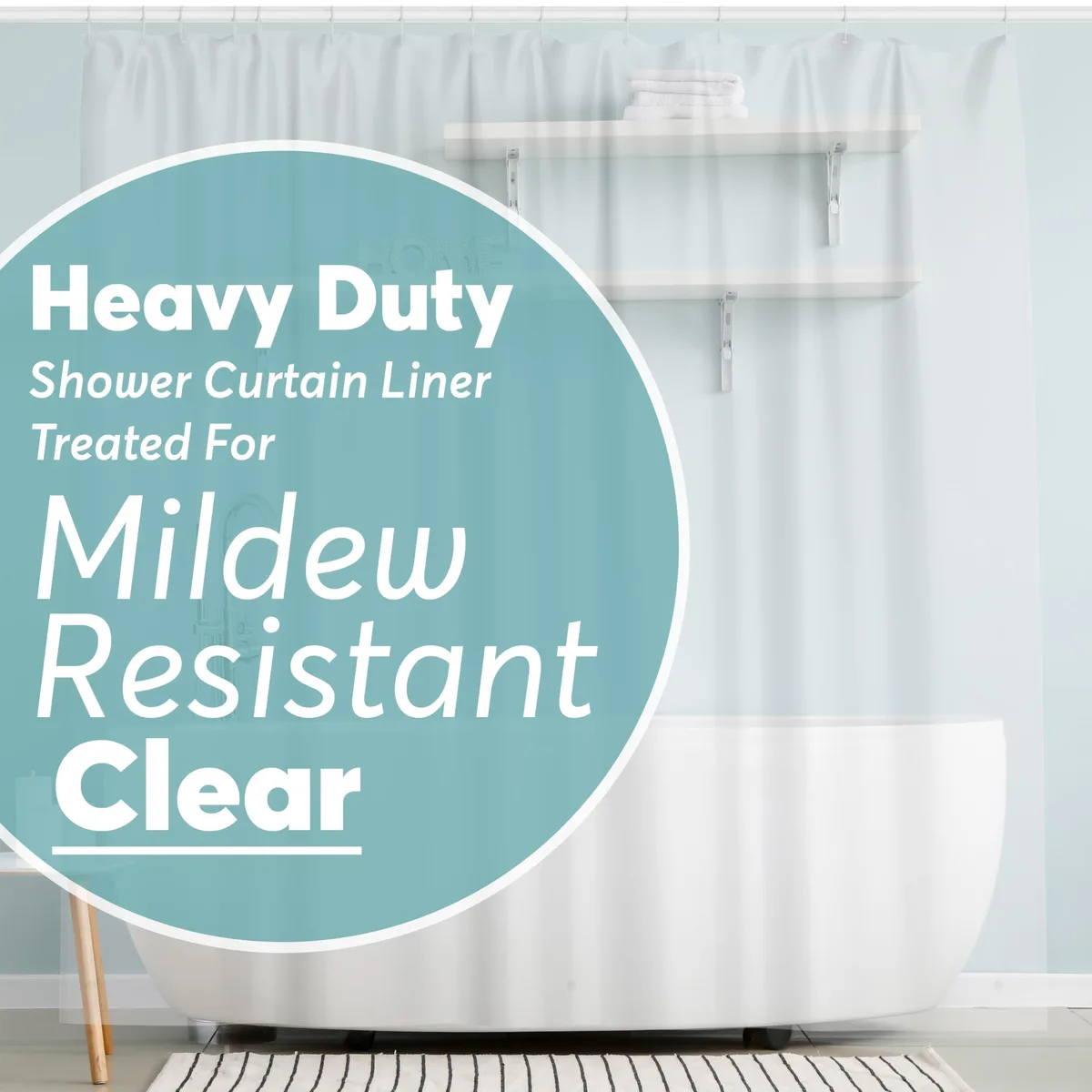  BigFoot BATH-SHWCUR-HVY-72X72-CLR shower curtain 72 x 72 clear — product photo