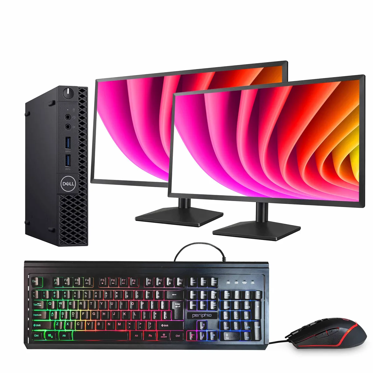 DELL DELL OptiPlex 3070 Mini PC i5-9500T 16GB DDR3 500GB SSD 2x 24" LCD Win 11 Pro — product photo