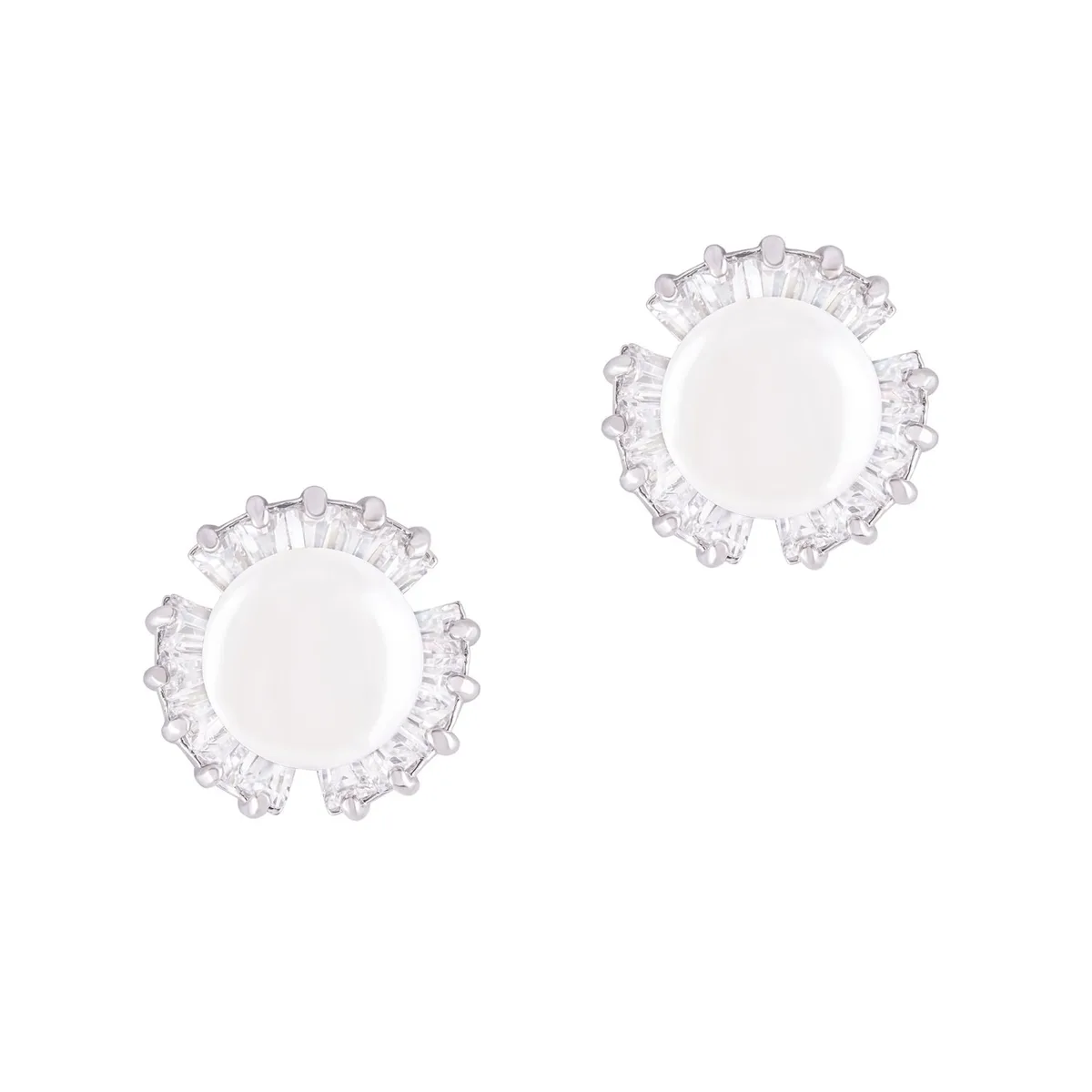 ORROUS &amp; CO ORROUS &amp; CO Legacy Collection Shell Pearl Cubic Zirconia Stud Earrings 7.5 mm OR90901LCW — product photo