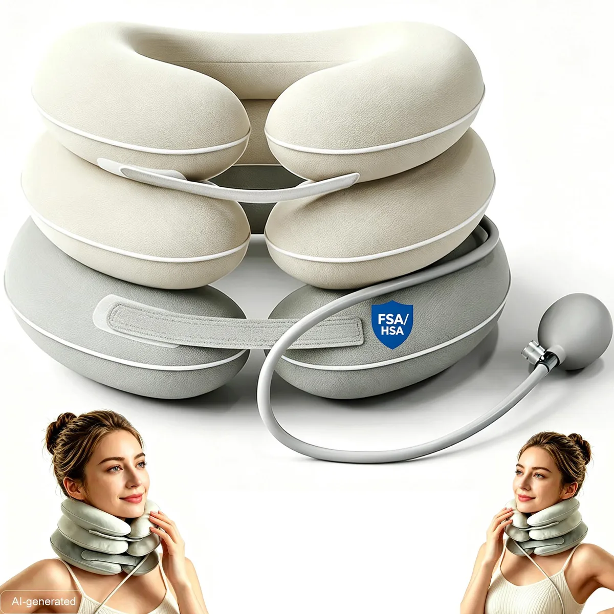  Inflatable Cervical Traction Device Black 10 qty — product photo