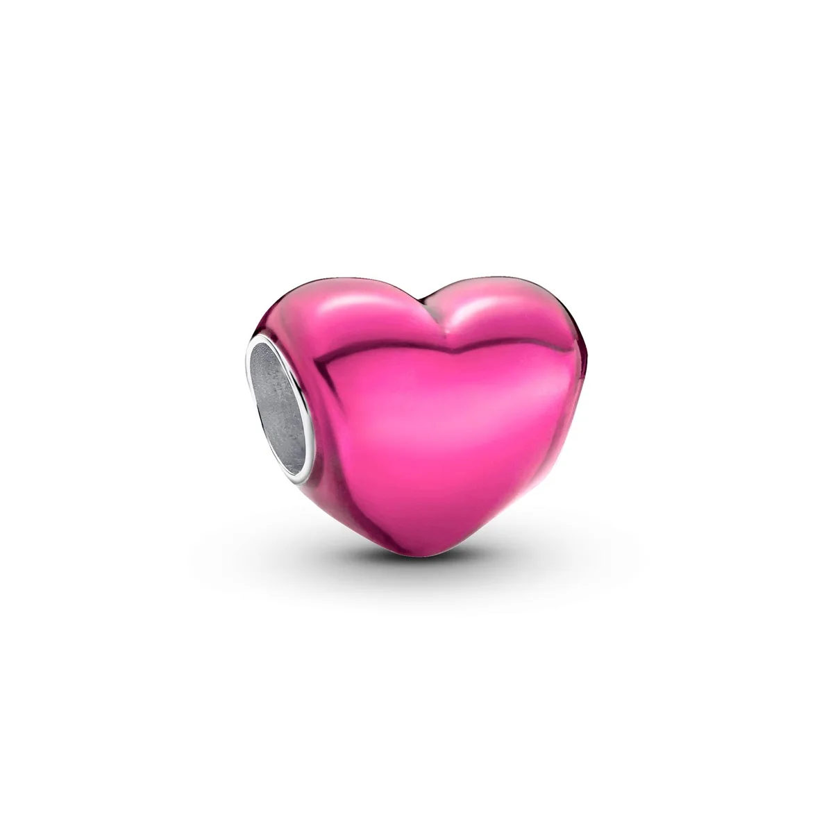 PANDORA PANDORA Metallic Pink Heart Charm — Sterling Silver &amp; Enamel — product photo