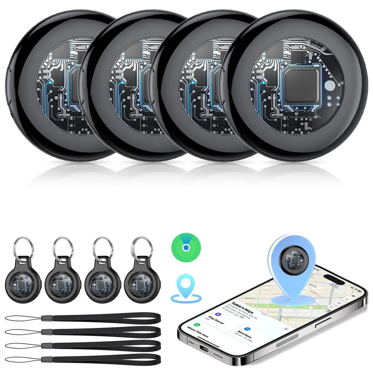 Tukio Lucid Tag 4-Pack Key Finder iOS Only Black — product photo