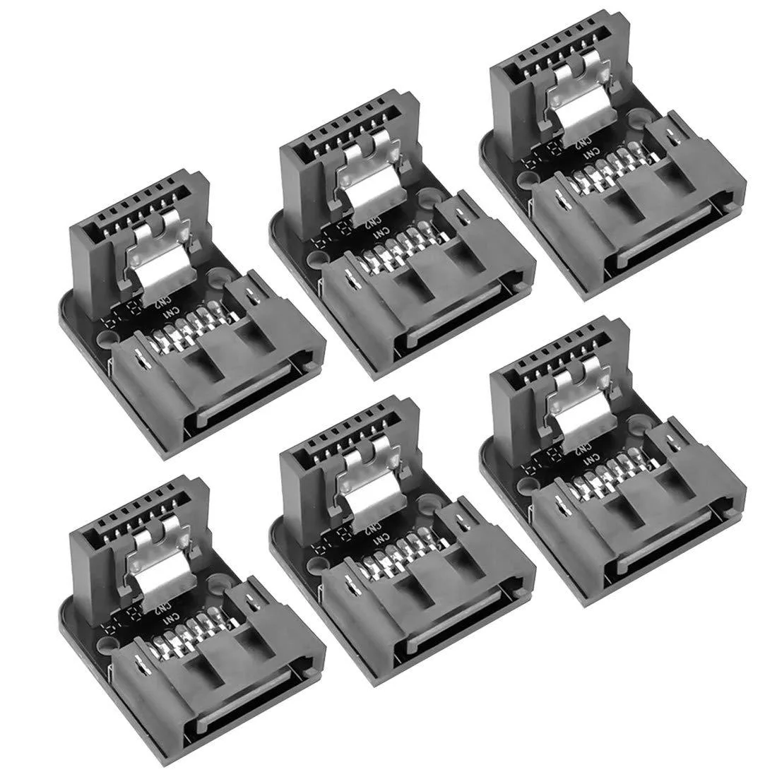 Vszerda Vszerda N38489 SATA 90° Male-to-Female Adapter 6 pcs — product photo