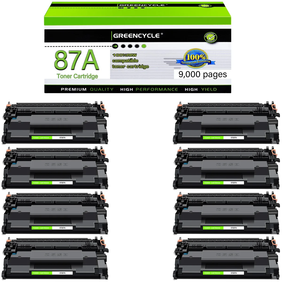 GREENCYCLE GREENCYCLE CF287A toner cartridge 8 pack black 9000 pages — product photo