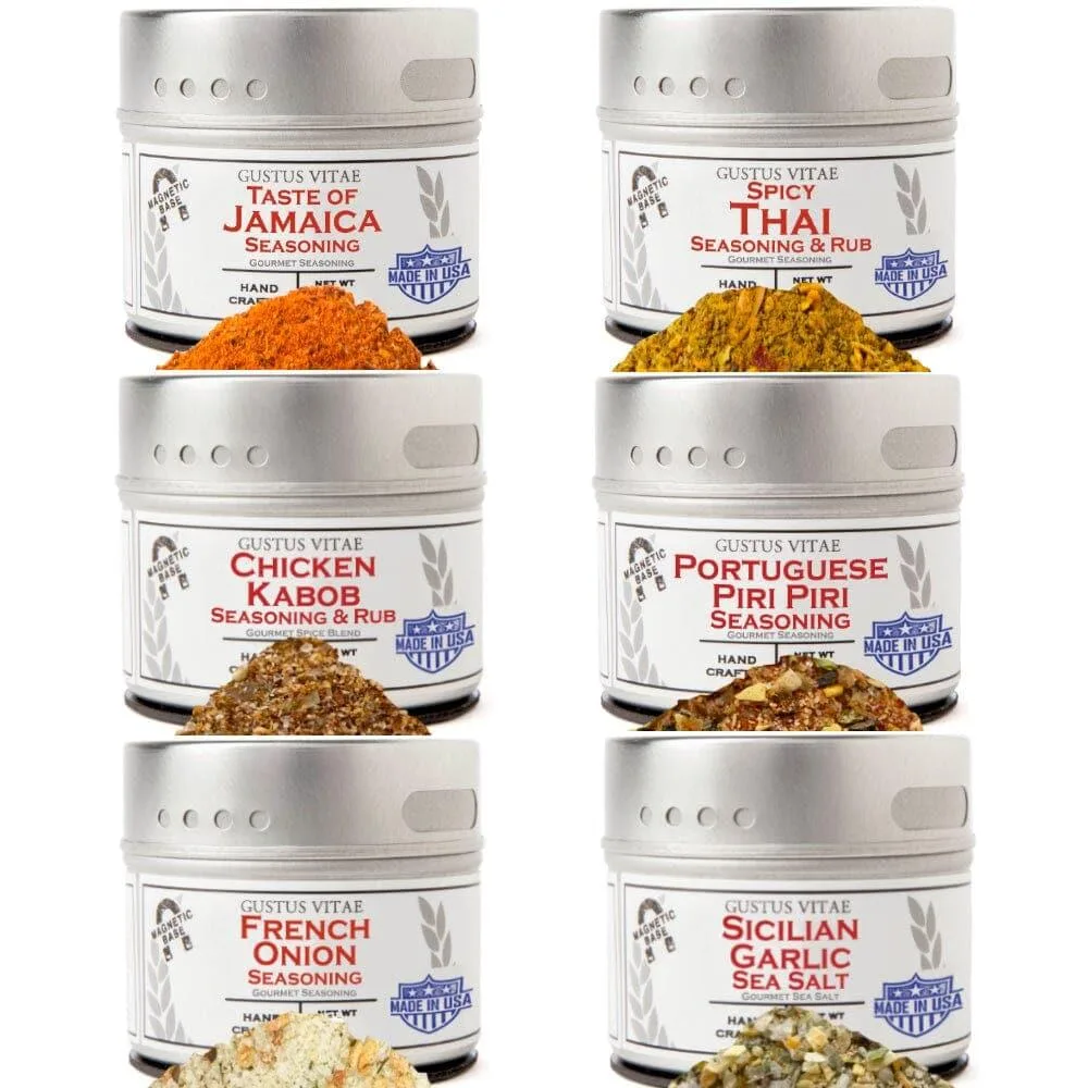 Gustus Vitae Condiments Gustus Vitae Condiments Global Chicken Air Fryer Seasoning Set Six Pack — product photo