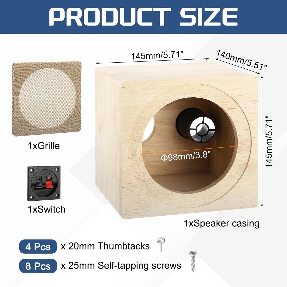 Alphacool Alphacool 2 in 1 accessory wooden subwoofer box 140x145x145mm natural wood — product photo