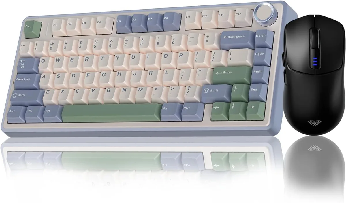 AULA AULA F75 75% Gasket Hot-Swap Keyboard + SC580 Mouse Black — product photo