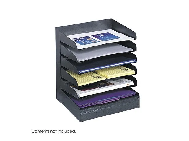 Safco Products Safco Products 3128BL Steel Desk Tray Sorter 6 Shelf Black office furniture — product photo