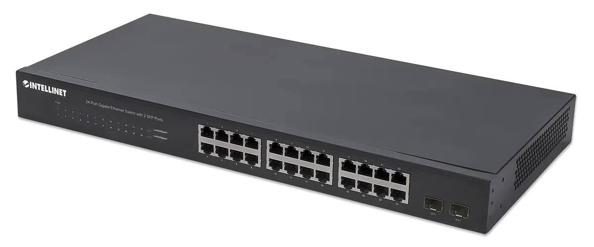 Intellinet Network Solutions Intellinet Network Solutions 561044 24-port Gigabit network switch with 2 SFP — product photo