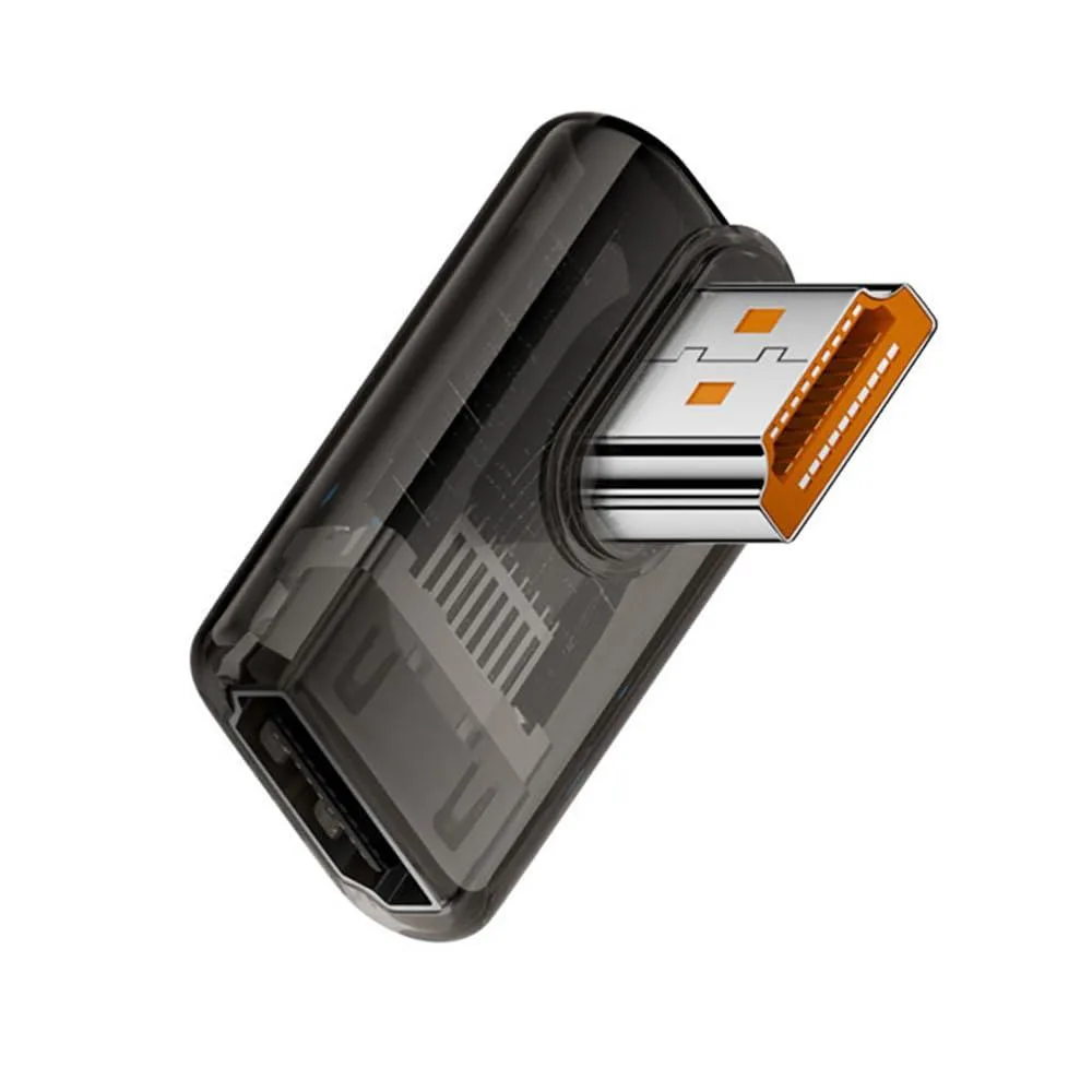 LORDWORLD LORDWORLD 90 Degree Left Angled HDMI Male to Female Adapter 2.1 8K 60Hz Transparent Black LED — product photo