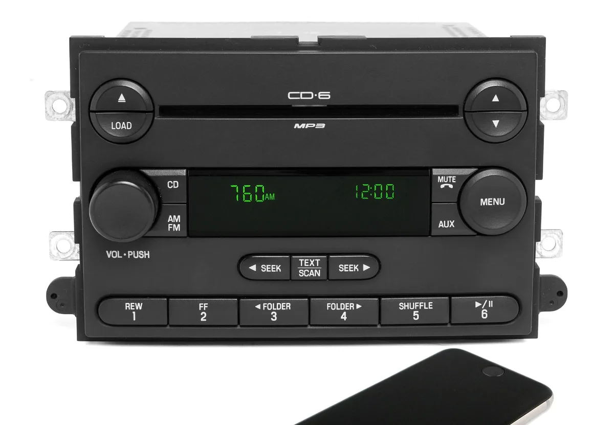 1 Factory Radio 1 Factory Radio 6L2T-18C815-BK AM/FM 6 CD MP3 Bluetooth receiver for 2006-07 Ford Explorer Mercury Mountaineer — product photo