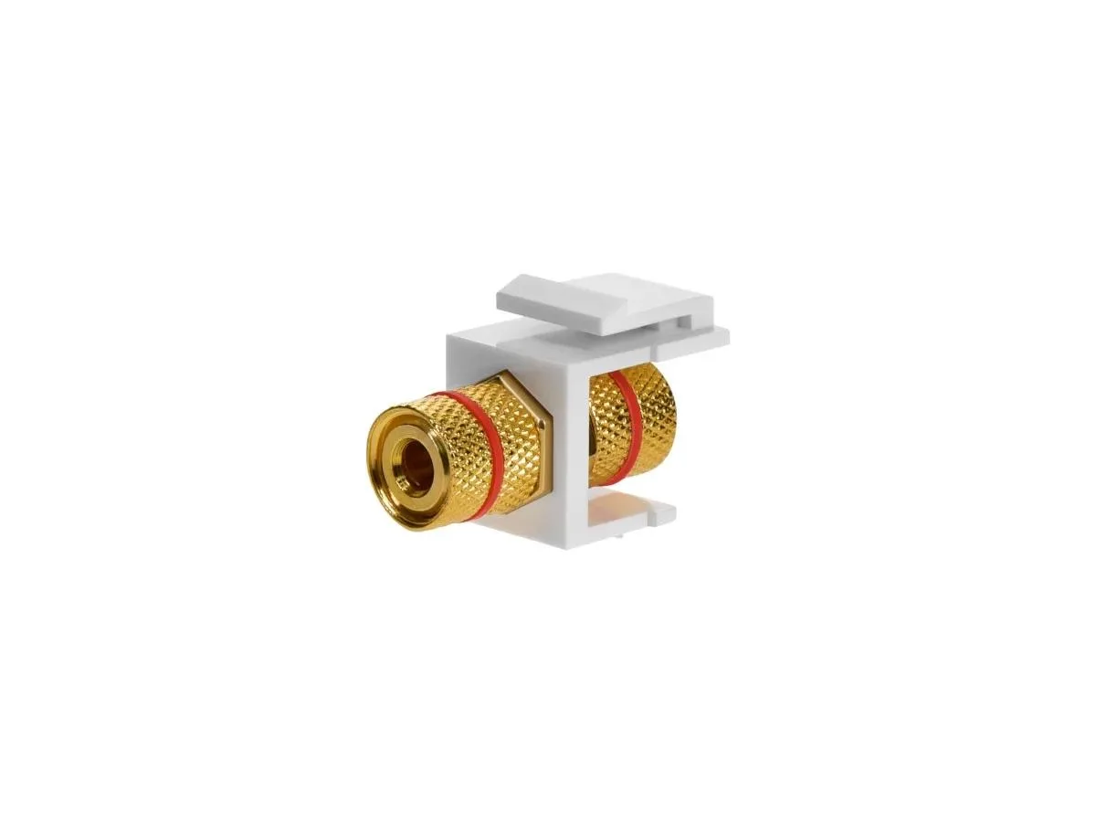 Monoprice Inc. Monoprice 108436 Keystone Jack Banana Screw Red Ring White — product photo